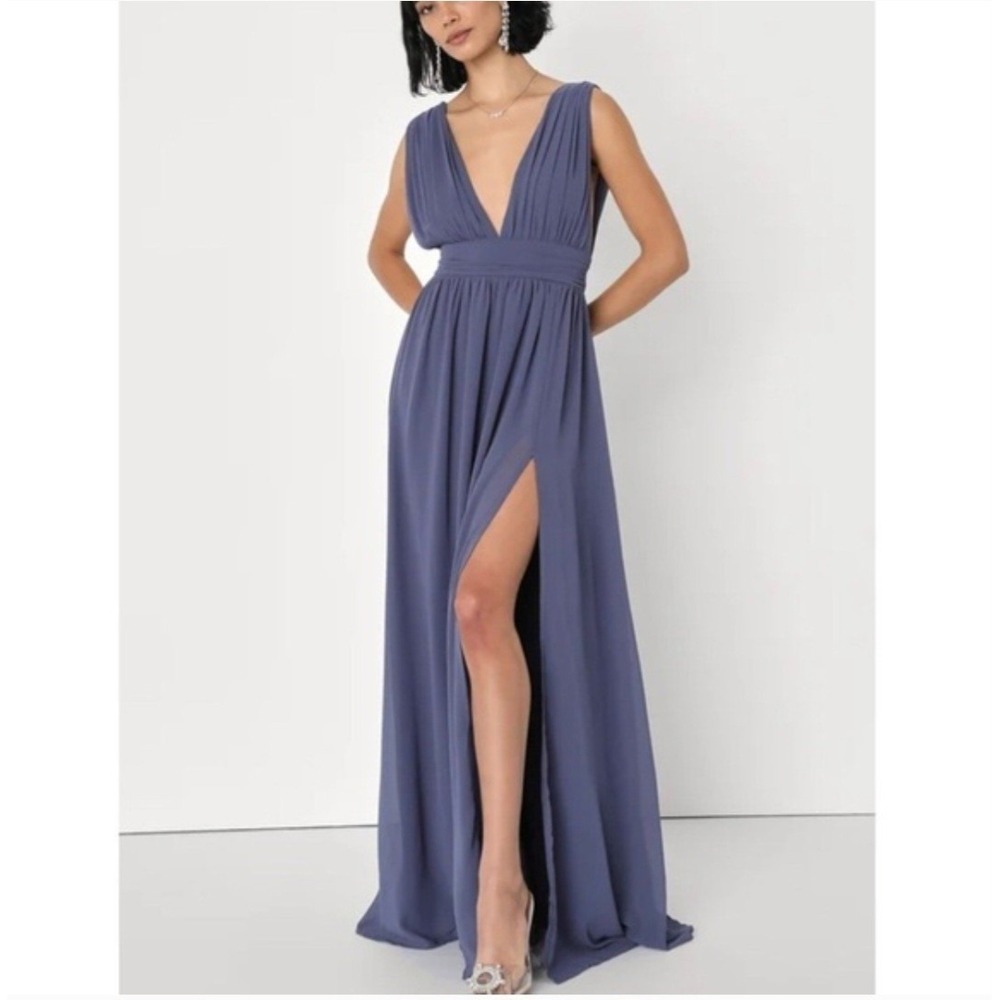 LULUS Heavenly Hues Denim Blue Maxi Dress*Gorgeous color/Design Size Medium